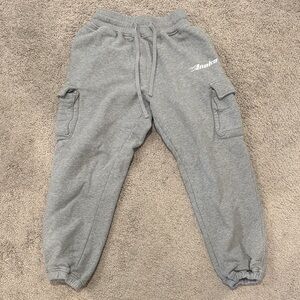 Inaka Gray Fleece Cargo Jogger Pants